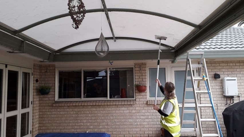 Laura cleaning canopy - Home